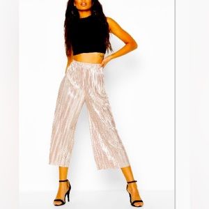 Metallic plisse cullotes